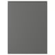 VOXTORP grey kitchen cabinet with smooth dark surface and integrated handle.