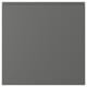 A dark grey, square-shaped VOXTORP cabinet door with a smooth, minimalist design and integrated handles.