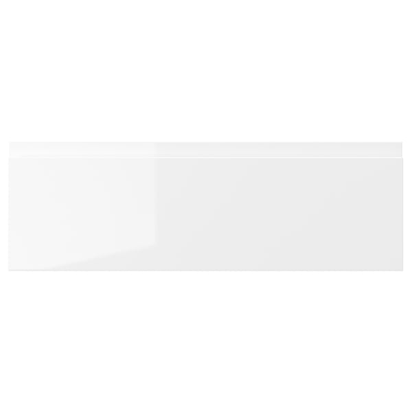 VOXTORP white high gloss drawer front, modern design, recycled material.