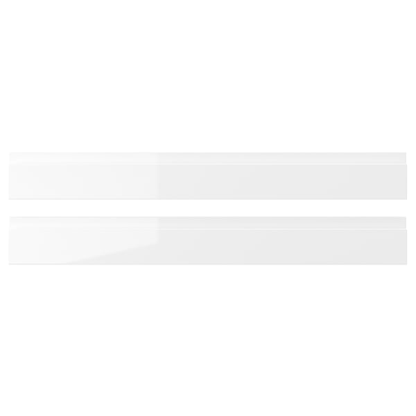 VOXTORP white high-gloss drawer front, sleek design, plastic edging.