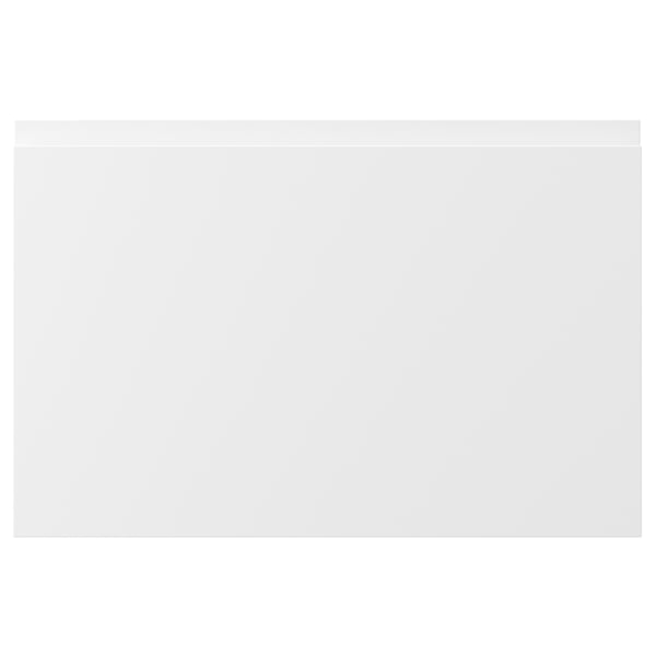 VOXTORP drawer fronts, matte white, modern design, integrated handles.