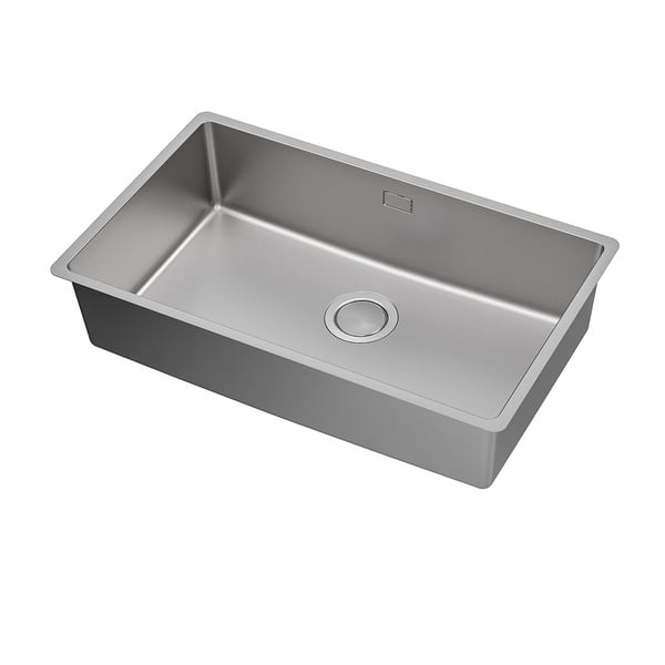 VRESJÖN sink, stainless steel, rectangular, single bowl, modern design.