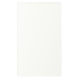 Valge ristkülikukujuline puitlaastmööbel. Minimalistlik disain, sujuvad servad.