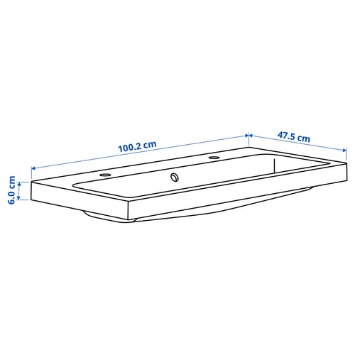 Illustratsioon toote mõõtudega: BACKSJÖN.