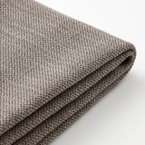Pehme, tekstuurne hall kangas lähivõte. Volditud serva detail. IKEA BERGMUND seeria.