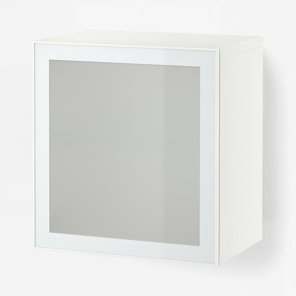 BESTÅ Seinakappide kombinatsioon, valge Glassvik/valge/heleroheline mattklaas, 60x42x64 cm