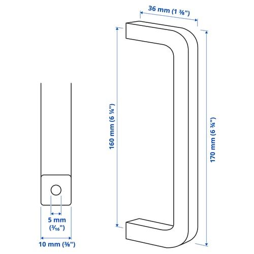 Illustratsioon toote mõõtudega: BORGHAMN.