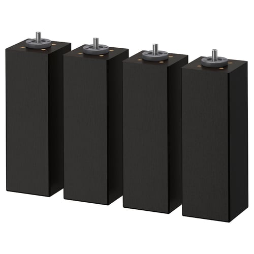 Neli musta ruudukujulist reguleeritavate jalgadega puidust jalga. Kaasaegne, minimalistlik mööblidisain.