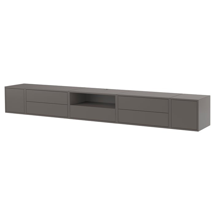 EKET riiulid kassetidele/dvd, tumehall/ustega, 280x35x35 cm - IKEA Eesti