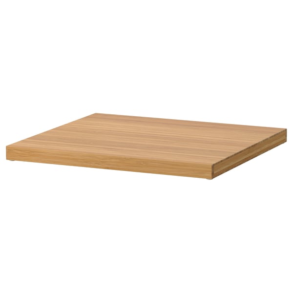 Ikea ELVARLI bambusest riiul, helepruun, ristkülikukujuline, lihtne, vastupidav disain.