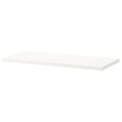 ELVARLI valge ristkülikukujuline riiul, klanitud ja minimalistlik disain.