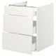Ikea ENHET valge 3 sahtliga köögikapp kaasaegse minimalistliku disainiga.
