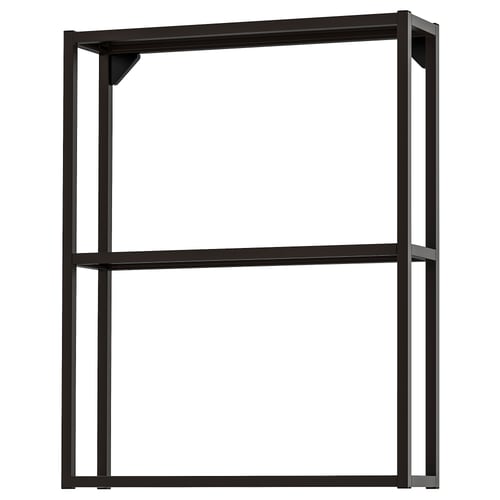 Must ENHET metallist hoiuraam 2 avatud riiuliga, elegantne disain.
