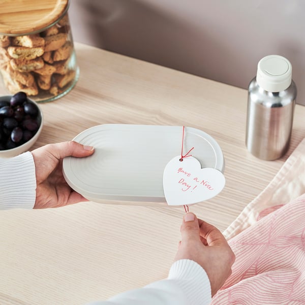 FÖNSTERFIKUS Nööriga sildid, 9 tk kmpl, valge