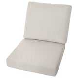 Beežid FRÖKNABO padjad holmsta tugitoolile, taaskasutatud materjalid, minimalistlik disain.