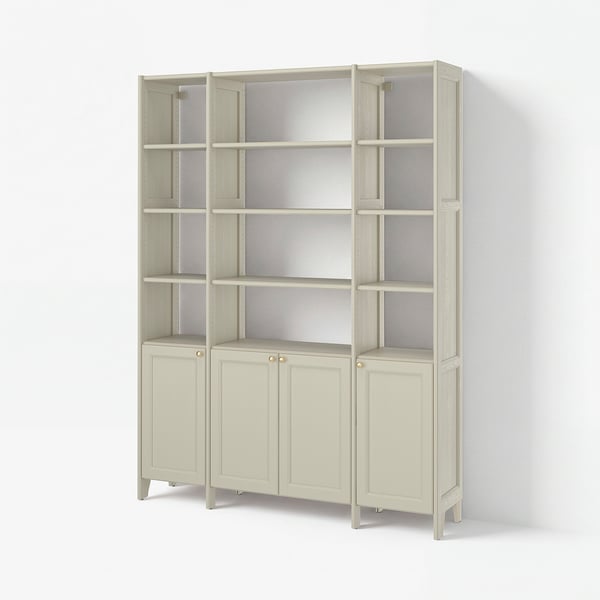 GULDDRAGARE Riiul/kapp, beež/4 uksega riiulitega, 162x37x216 cm