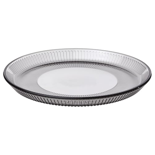 Ovaalne hall klaasplaat lineaarse disainiga.