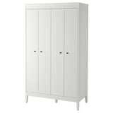 IDANÄS valge garderoob, ristkülikukujulised, kahekordsed uksed, puidust, minimalistlik disain.