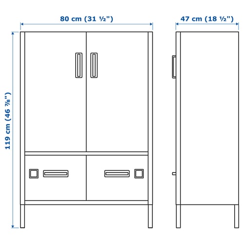 Illustratsioon toote mõõtudega: IDÅSEN.