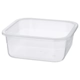 IKEA 365+ läbipaistev kandiline toidukarp, mis on valmistatud vastupidavast plastikust, mis sobib suurepäraselt jääkide hoidmiseks.