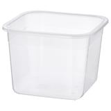 IKEA 365+ läbipaistev ruudukujuline kaanega plastikust toidukarp.