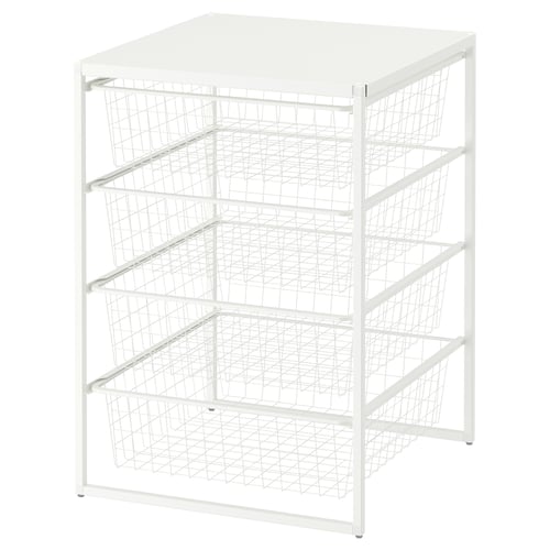 JONAXEL valgest metallist hoiuriiul 4 traatkorviga, elegantne, kaasaegne disain.