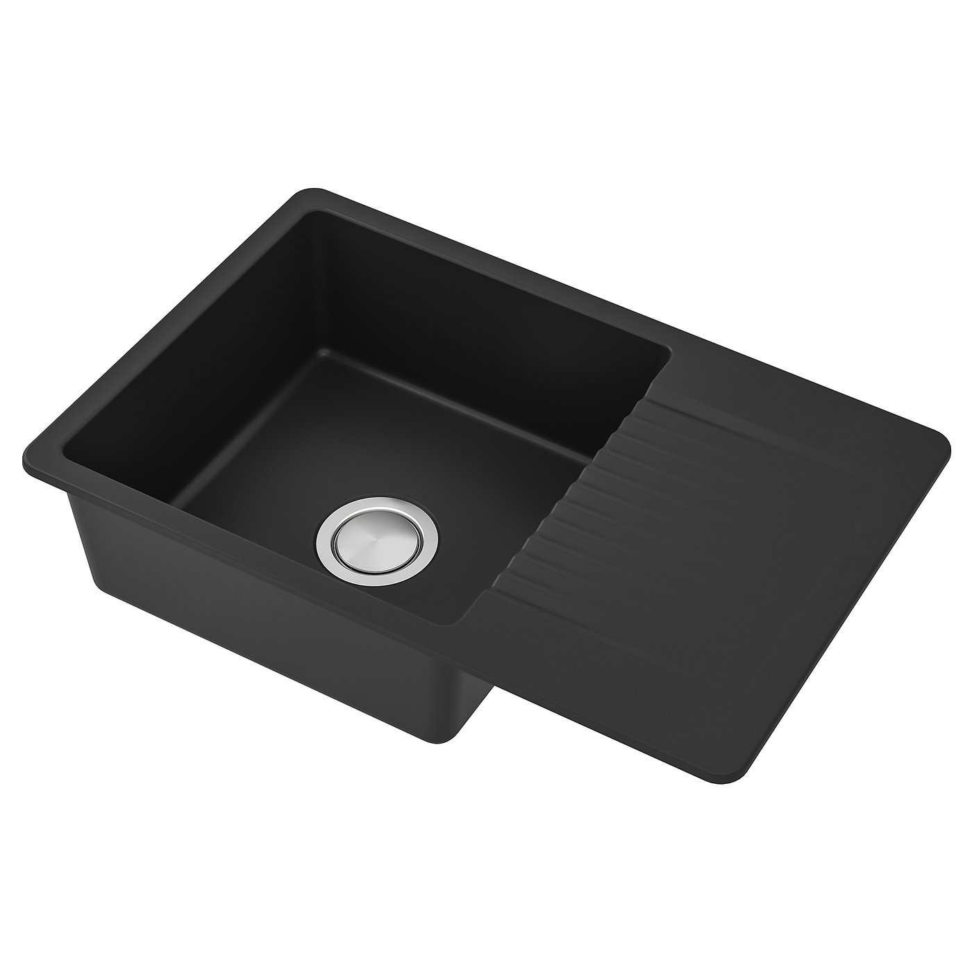 KILSVIKEN must kvartsist valamu, üks ristkülikukujuline kraanikauss äravooluplaadiga, elegantne kaasaegne disain.
