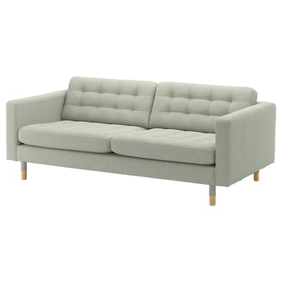 Heleroheline LANDSKRONA diivan, kaasaegne, tafting-seljaosa, puidust jalad.
