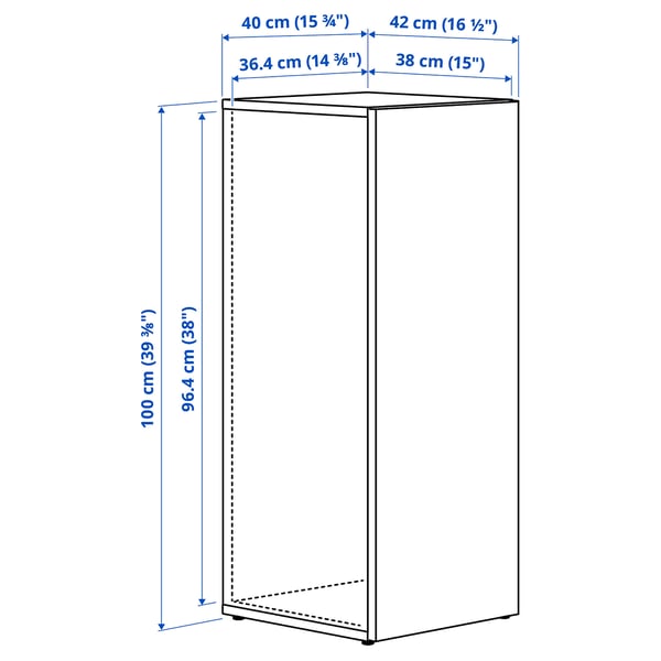 LASTARE Uksega raam, valge, 40x42x100 cm