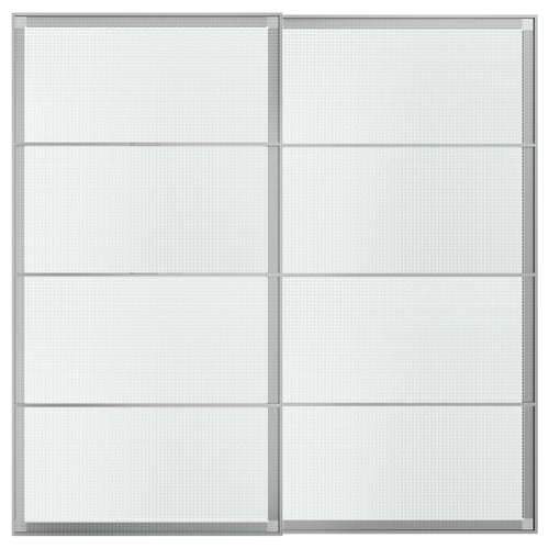 LUNDBRÄSMA Lükanduste paar, alumiinium/ruuduline klaas, 200x201 cm