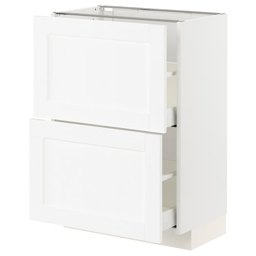 Valge ikea METOD köögikapp kahe sahtliga.