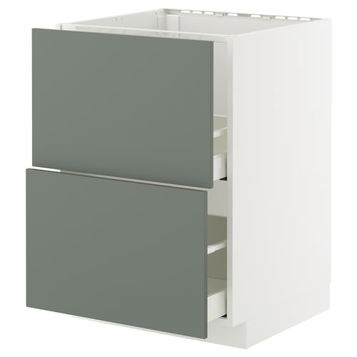Ikea METOD köögikapp, hallikasroheline, moodne disain kahe sahtliga.