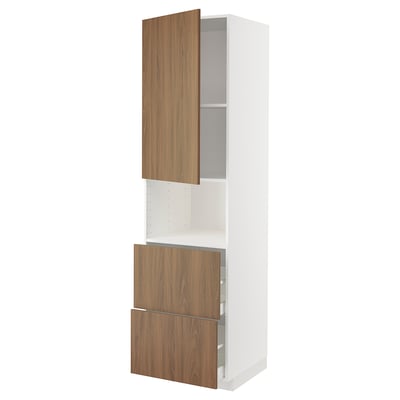 Stiilse ja sileda disainiga valge ikea METOD puidust sahtlite ja uksega köögikonfäär.