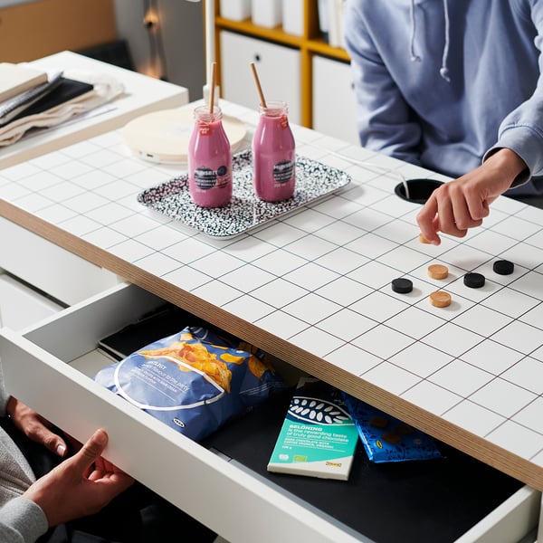 MICKE Kirjutuslaud, valge/antratsiidi tooni, 105x50 cm