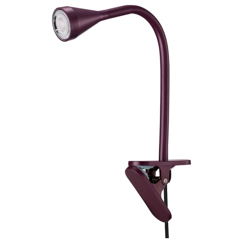 Lilla reguleeritav klamberlamp, mudel NÄVLINGE, elegantse disaini ja led valgusallikaga.