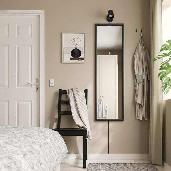 NYPONBUSKE Peegel, must, 40x135 cm