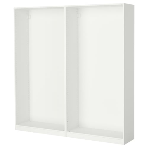Valge PAX garderoobiraam, minimalistlik disain, puitlaastplaat.