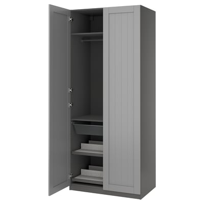 PAX / GULLABERG Garderoobi kombinatsioon, tumehall/hall, 100x60x236 cm