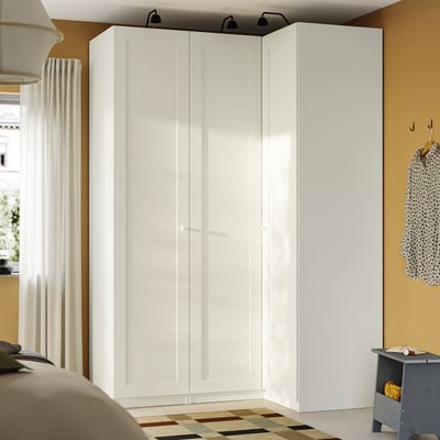 PAX / GULLABERG Nurgakapp, valge/valge, 161/111x236 cm