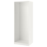 Valge IKEA PAX garderoobiraam, ristkülikukujuline, minimalistlik disain.