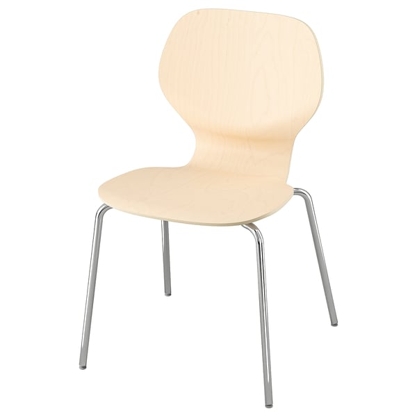 SIGTRYGG tool, naturaalne puit, kroomitud jalad. Ergonoomiline disain koos nimmetoega. Virnastatav, kaasaegne välimus.