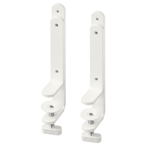 Valged SKÅDIS lauapistikud, seinakinnitusklambrid, vertikaalne disain.