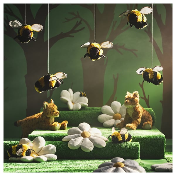 SKOGSDUVA Padi, lille kujuline/valge, 47x8 cm