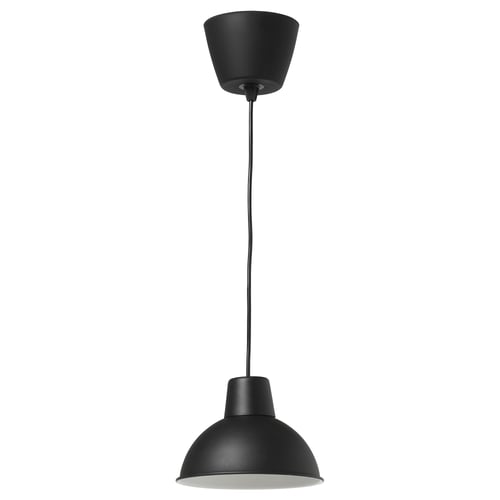 Must SKURUP laelamp metallist varju ja plastikust laetopsiga.