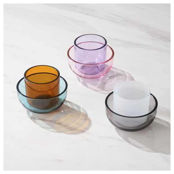 TALLTITA Teeküünla hoidik, 2 tk, sinine/lilla