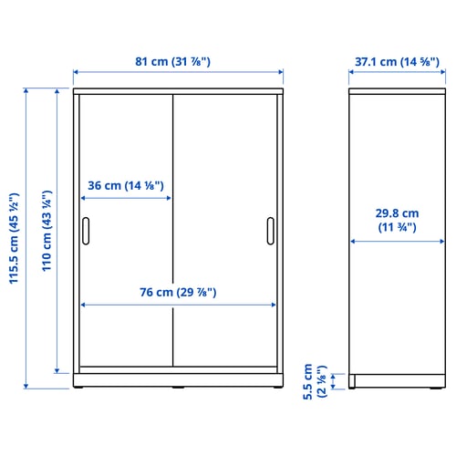 Illustratsioon toote mõõtudega: TONSTAD.