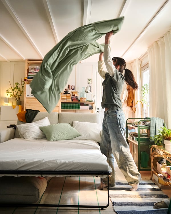 VIMLE 2-kohaline diivanvoodi, laiade käetugedega/Gunnared beež