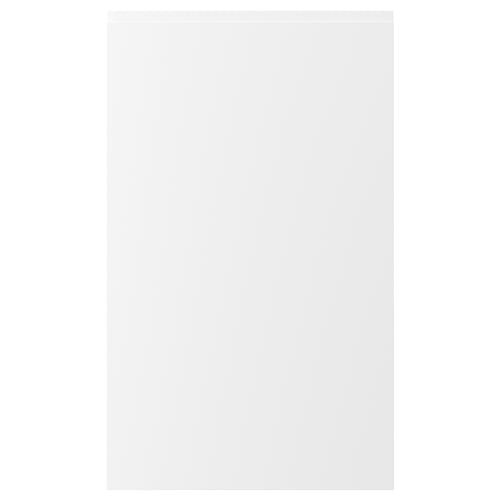 VOXTORP valge köögiuks minimalistlike, integreeritud käepidemete ja sileda pinnaga.