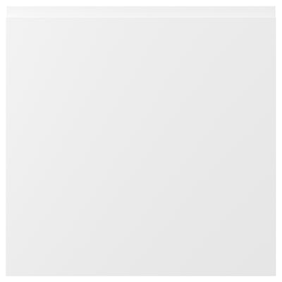 VOXTORP, valge kaasaegne köögiuks, matt pind, plastikust servad, ruudukujuline, minimalistlik disain.