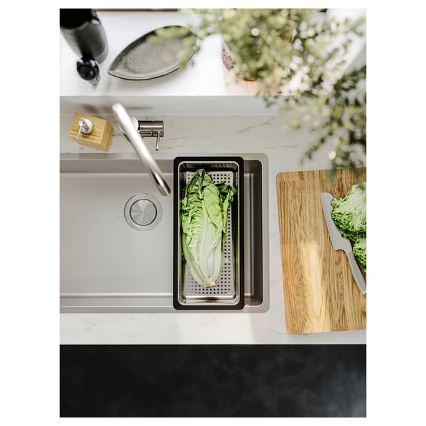 VRESJÖN Valamu, 1 kauss, roostevaba teras, 73x44 cm